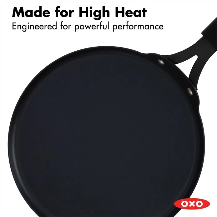 OXO Obsidian Carbon Steel 10" Crepe Pan With Silicone Sleeve 7 OXO Obsidian Carbon Steel 10" Crepe Pan With Silicone Sleeve - Image 7
