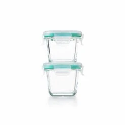 4 Piece Smart Seal Glass Mini Square Container Set