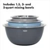 3-Piece Stainless Steel Mixing Bowl Set - Blue/Gray