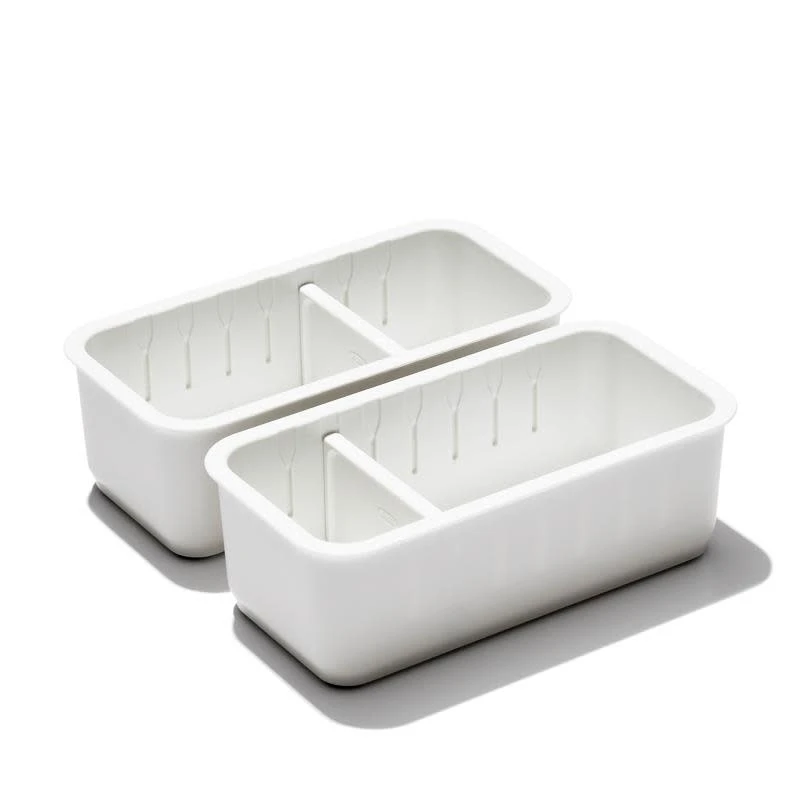 Oxo 2 Piece Adjustable Drawer Bin Set 1 Oxo 2 Piece Adjustable Drawer Bin Set