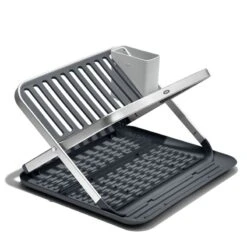 OXO Aluminum Folding Dish Rack -KitchenCraft Deals Store oxo oxo aluminum folding dish rack 2
