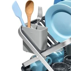 OXO Aluminum Folding Dish Rack -KitchenCraft Deals Store oxo oxo aluminum folding dish rack 4