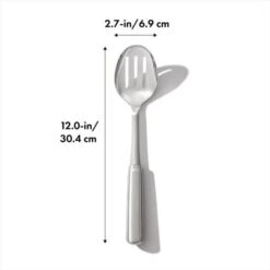 OXO Steel Slotted Cooking Spoon -KitchenCraft Deals Store oxo oxo steel slotted cooking spoon 5