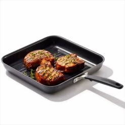 Non-Stick 11-Inch Grill Pan -KitchenCraft Deals Store oxo 11insqugrill food 1