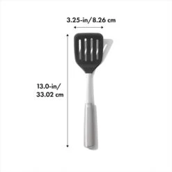 OXO Steel Silicone Flexible Turner -KitchenCraft Deals Store stl 3120800 8dim
